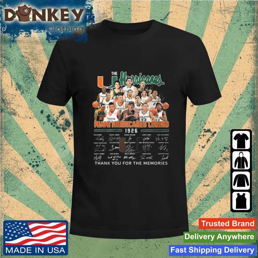 The Miami Hurricanes Legend 1926 Thank You For The Memories Signatures Shirt