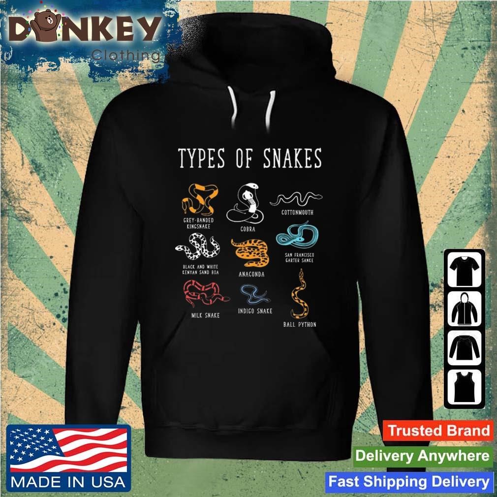 Types Of Snakes Educational Serpent 9 Different Snake Shirt Hoodie.jpg