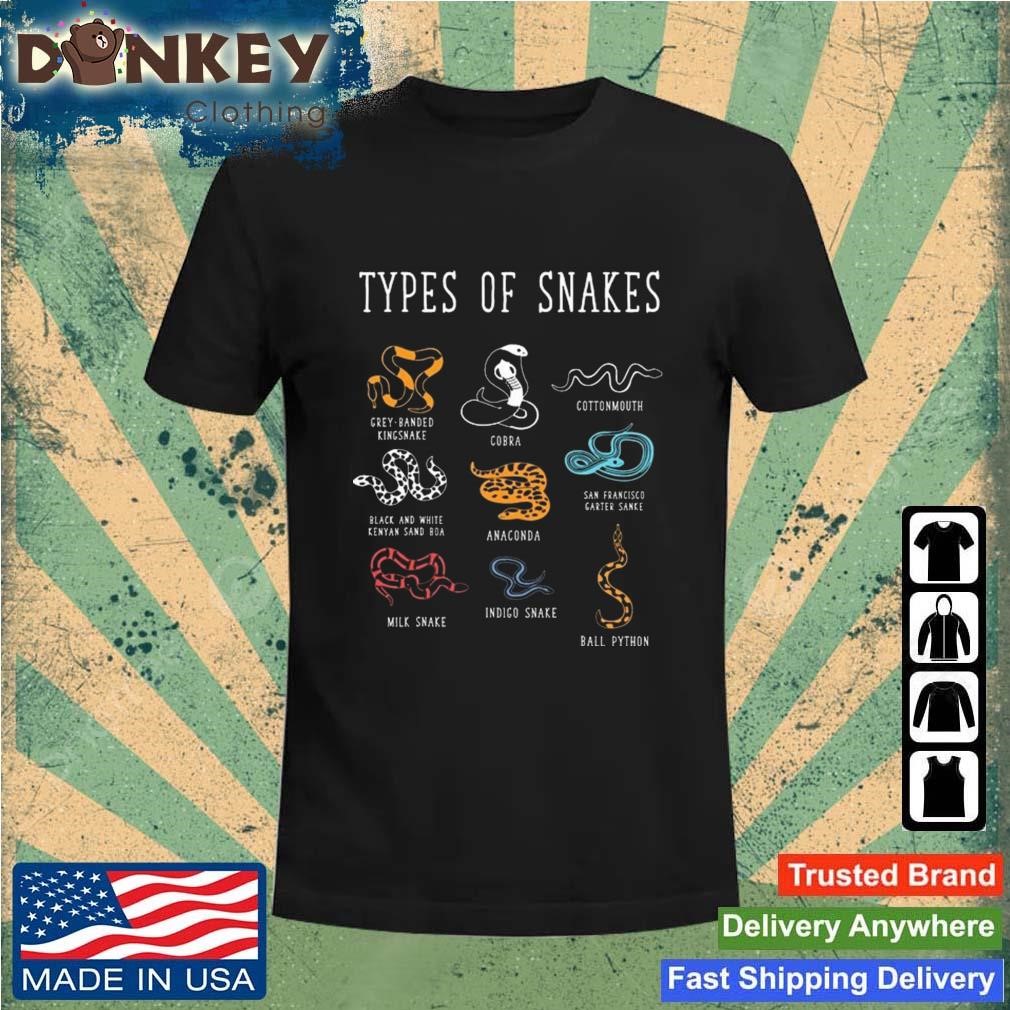 Types Of Snakes Educational Serpent 9 Different Snake Shirt